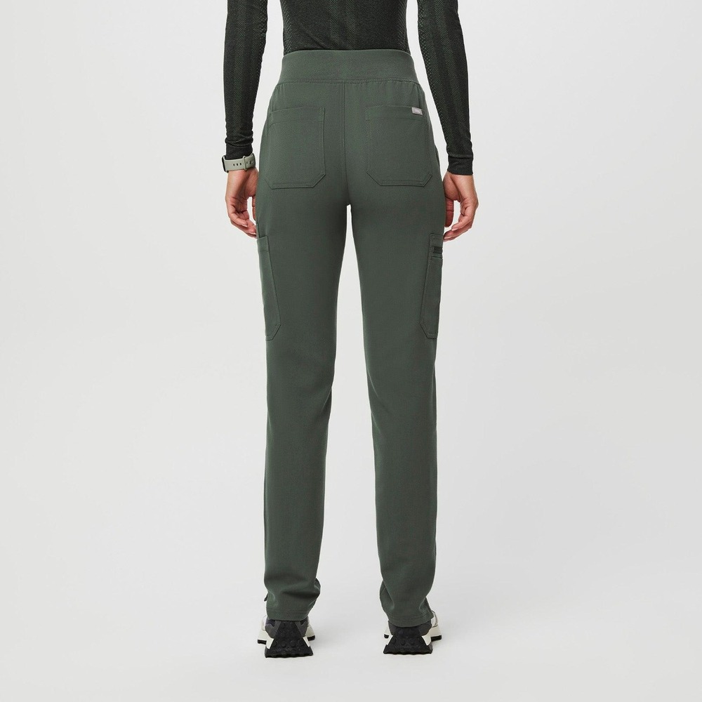 Figs Yola High-Rise Slim Fit Moss Anti-Wrinkle Scrub Trouser Pants Size XXS - Picture 2 of 11